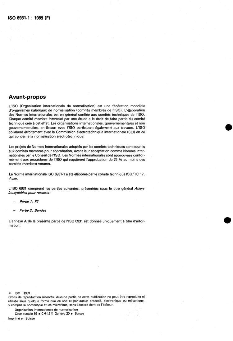 ISO 6931-1:1989 ISO 6931-1:1989 - Stainless steels for springs — Part 1: Wire
Released:7/6/1989 - Page 2 preview