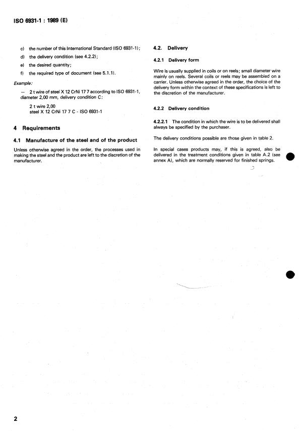ISO 6931-1:1989 ISO 6931-1:1989 - Stainless steels for springs - Page 4 preview