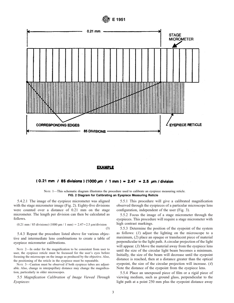 ASTM E1951-01 - Standard Guide for Calibrating Reticles and Light Microscope Magnifications