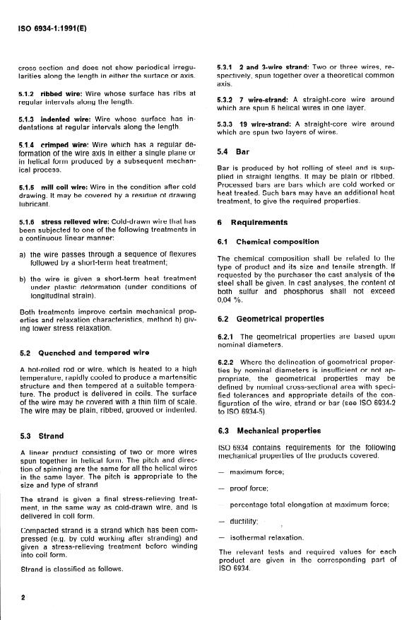 ISO 6934-1:1991 ISO 6934-1:1991 - Steel for the prestressing of concrete - Page 4 preview