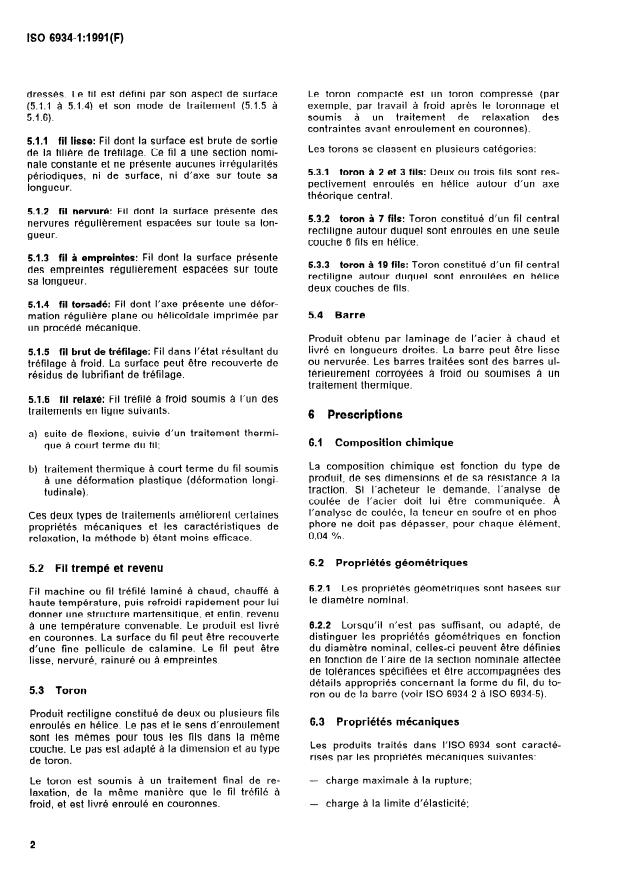 ISO 6934-1:1991 ISO 6934-1:1991 - Acier pour armatures de précontrainte - Page 4 preview