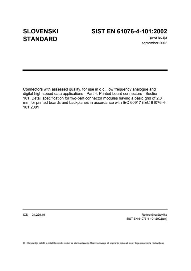 EN 61076-4-101:2001 EN 61076-4-101:2002 - Page 1 preview