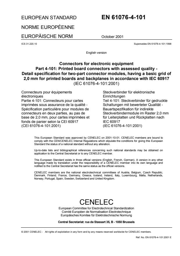 EN 61076-4-101:2001 EN 61076-4-101:2002 - Page 3 preview