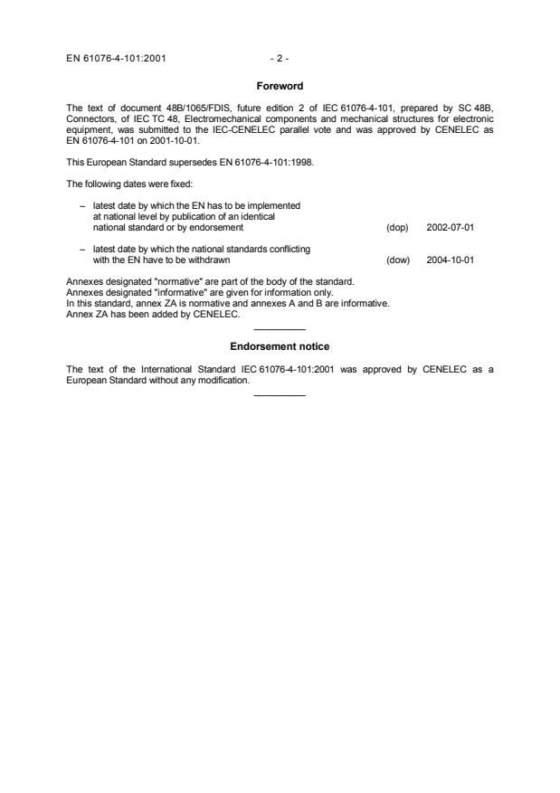 EN 61076-4-101:2001 EN 61076-4-101:2002 - Page 4 preview