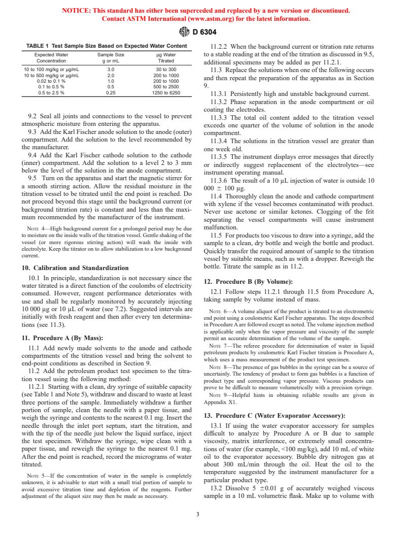 ASTM D6304-00 - Standard Test Method for Determination of Water in ...