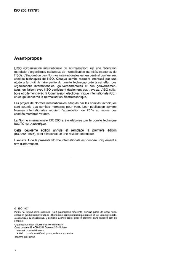 ISO 266:1997 ISO 266:1997 - Acoustique -- Fréquences normales - Page 2 preview