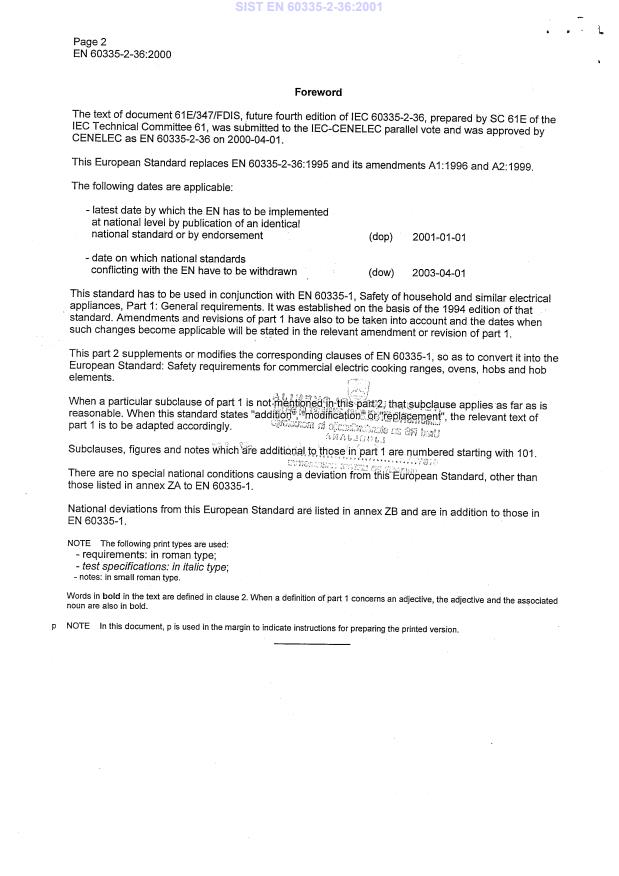 EN 60335-2-36:2000 EN 60335-2-36:2001 - Page 4 preview