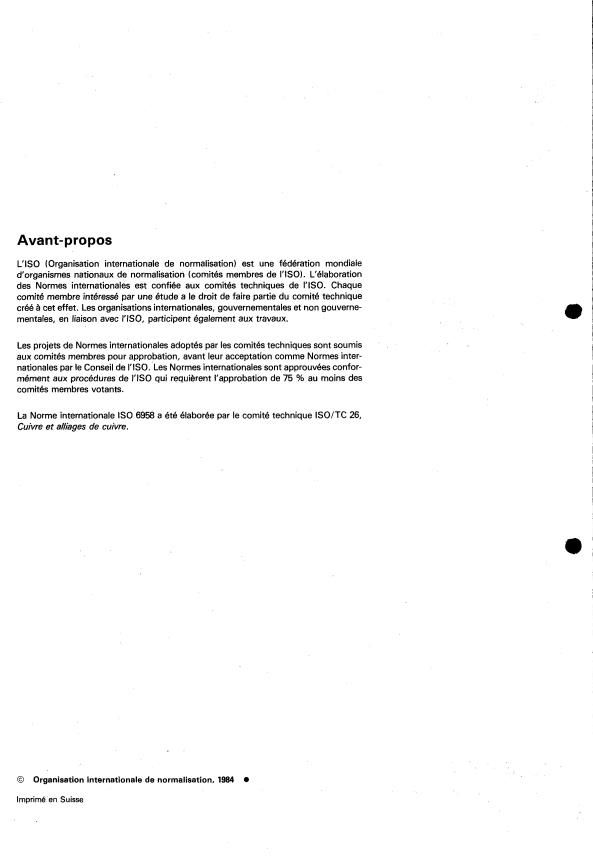 ISO 6958:1984 ISO 6958:1984 - Cuivre et alliages de cuivre corroyés -- Barres étirées de section rectangulaire -- Tolérances sur dimensions et tolérances de forme - Page 2 preview