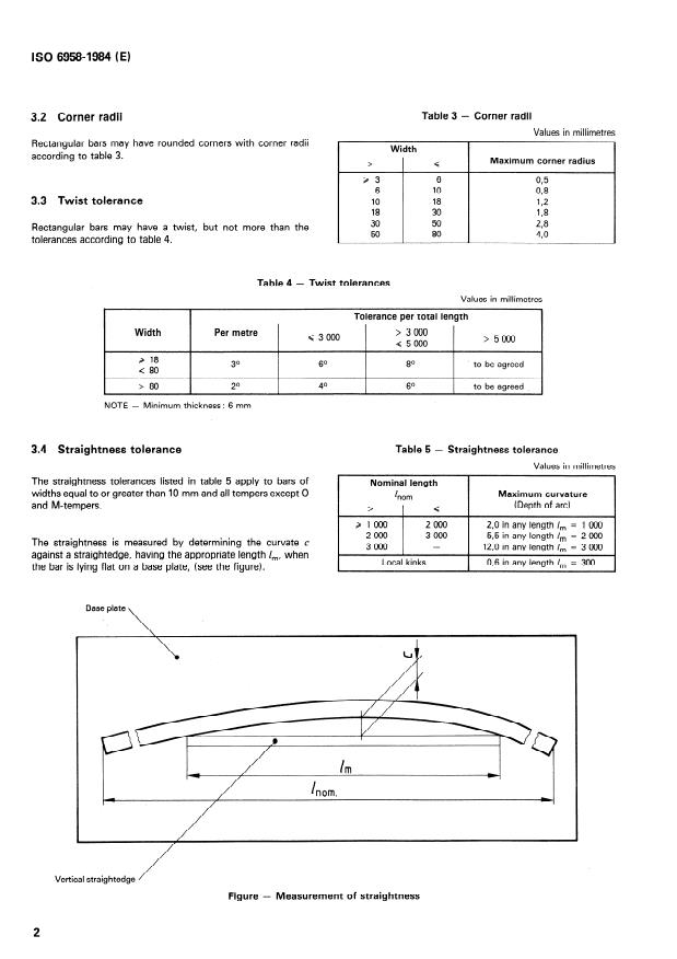 ISO 6958:1984 ISO 6958:1984 - Wrought copper and copper alloys -- Drawn rectangular bars -- Dimensions and form tolerances - Page 4 preview