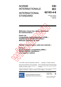 IEC 62153-4-6:2006 - Metallic communication cable test methods - Part 4-6: Electromagnetic compatibility (EMC) - Surface transfer impedance - Line injection method
Released:5/9/2006
Isbn:2831886341 - Page 3 preview