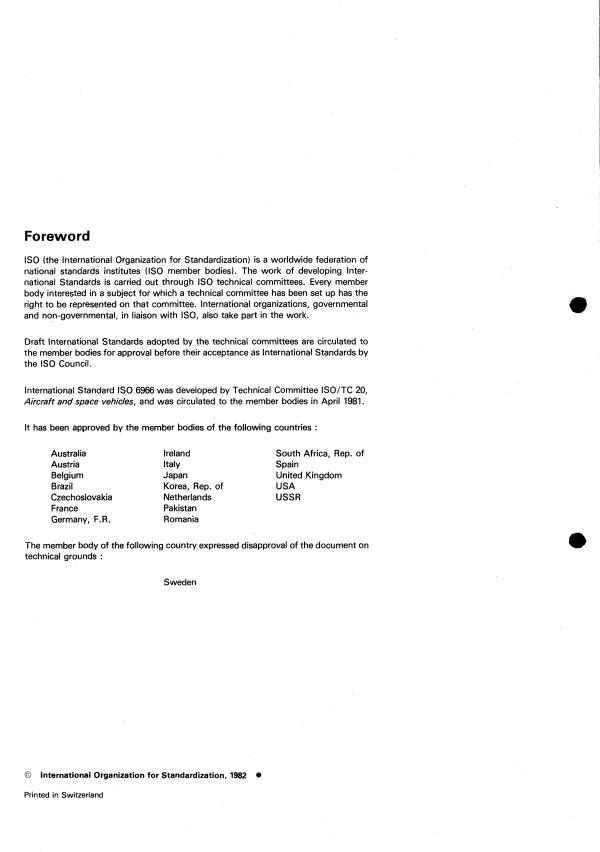 ISO 6966:1982 ISO 6966:1982 - Aircraft -- Basic requirements for aircraft loading equipment - Page 2 preview