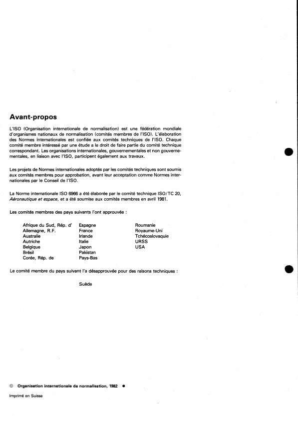 ISO 6966:1982 ISO 6966:1982 - Aéronefs -- Caractéristiques de base des systemes de chargement - Page 2 preview