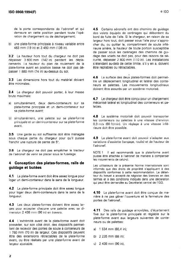 ISO 6968:1994 ISO 6968:1994 - Aéronefs -- Chargeurs de conteneurs et palettes en soutes inférieures d'aéronefs gros porteurs -- Exigences fonctionnelles - Page 4 preview