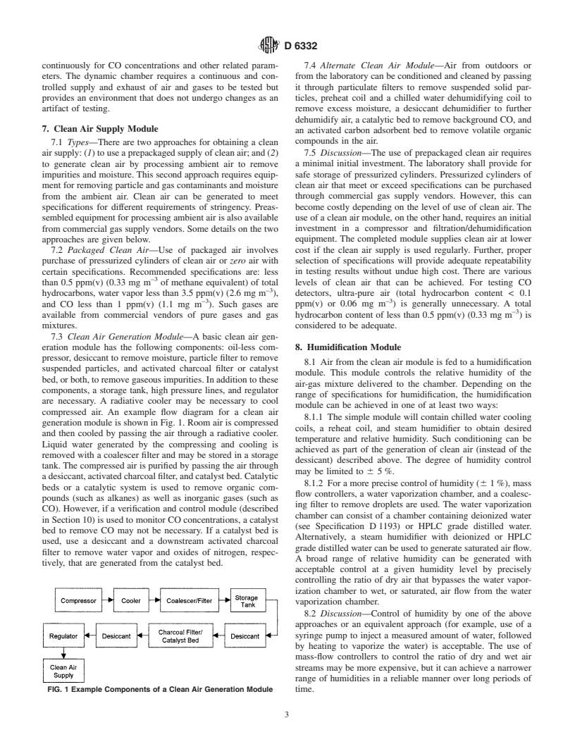 ASTM D6332-99 - Standard Guide for Testing Systems for Measuring Dynamic Responses of Carbon Monoxide Detectors to Gases and Vapors