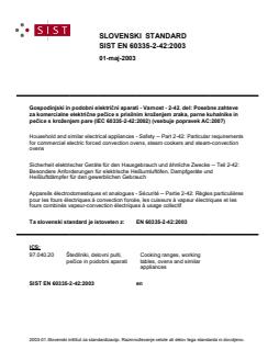 EN 60335-2-42:2003 - Page 1 preview