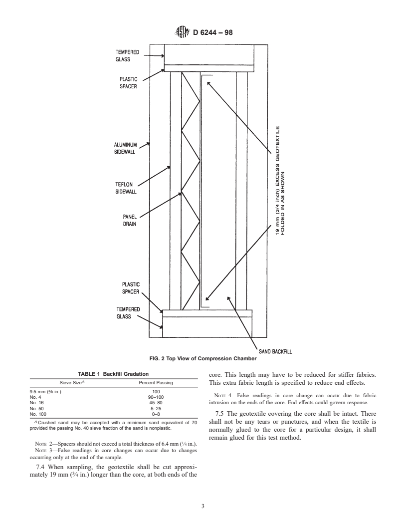 ASTM D6244-98 - Standard Test Method for Vertical Compression of Geocomposite Pavement Panel Drains