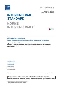 IEC 60601-1:2005+AMD1:2012+AMD2:2020 CSV - Medical electrical equipment - Part 1: General requirements for basic safety and essential performance
Released:8/20/2020 - Page 3 preview