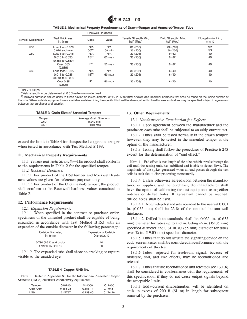 ASTM B743-00 - Standard Specification for Seamless Copper Tube in Coils