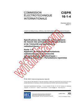 CISPR 16-1-4:2003 - Spécifications des méthodes et des appareils de mesure des       perturbations radioélectriques et de l'immunité aux perturbations radioélectriques - Partie 1-4: Appareils de mesure  des perturbations radioélectriques et de l'immunité aux perturbations radioélectriques - Matériels auxiliaires - perturbations rayonnées
Released:11/21/2003 - Page 3 preview