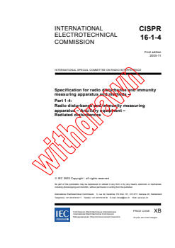 CISPR 16-1-4:2003 - Specification for radio disturbance and immunity measuring apparatus and methods - Part 1-4: Radio disturbance and immunity measuring apparatus - Ancillary equipment - Radiated disturbances
Released:11/21/2003 - Page 3 preview