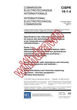 CISPR 16-1-4:2003 - Specification for radio disturbance and immunity measuring apparatus and methods - Part 1-4: Radio disturbance and immunity measuring apparatus - Ancillary equipment - Radiated disturbances
Released:11/21/2003
Isbn:2831872952 - Page 3 preview