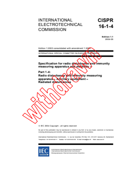 CISPR 16-1-4:2003+AMD1:2004 CSV - Specification for radio disturbance and immunity measuring apparatus and methods - Part 1-4: Radio disturbance and immunity measuring apparatus - Ancillary equipment - Radiated disturbances
Released:5/6/2004 - Page 3 preview