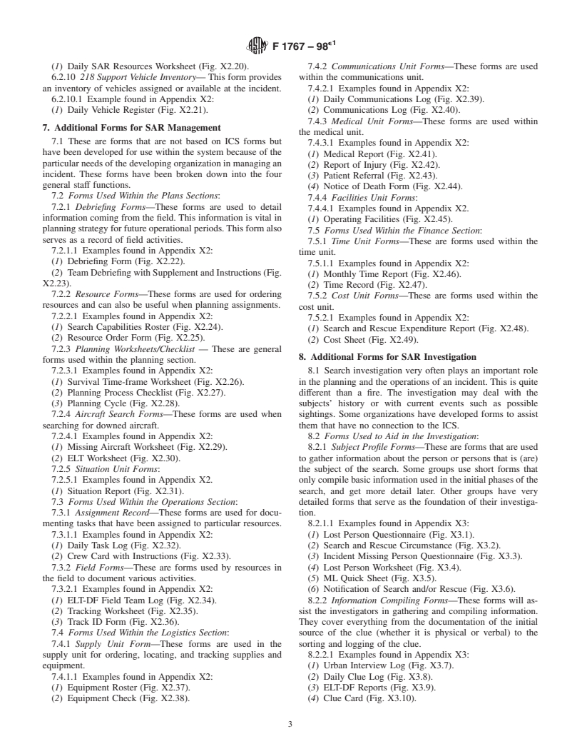 ASTM F1767-98e1 - Standard Guide for Forms Used for Search and Rescue