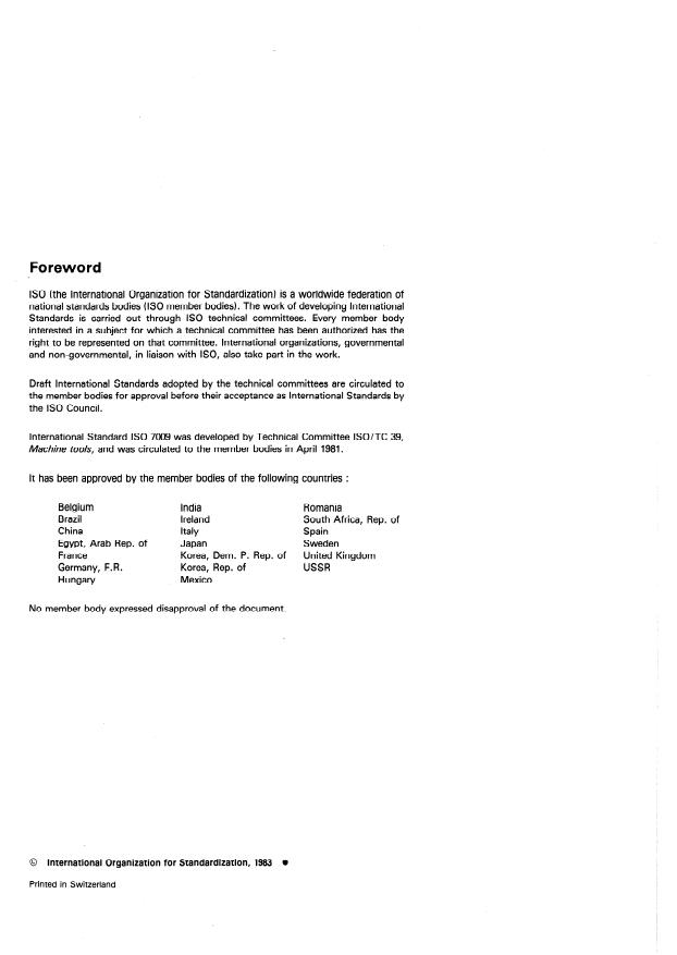 ISO 7009:1983 ISO 7009:1983 - Woodworking machines -- Single spindle moulding machines -- Nomenclature and acceptance conditions - Page 2 preview