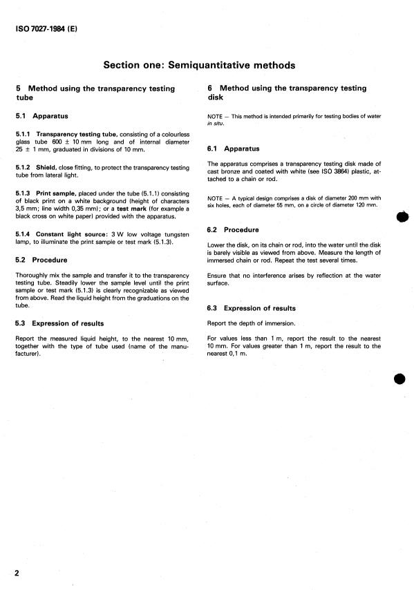 ISO 7027:1984 ISO 7027:1984 - Water quality -- Determination of turbidity - Page 4 preview