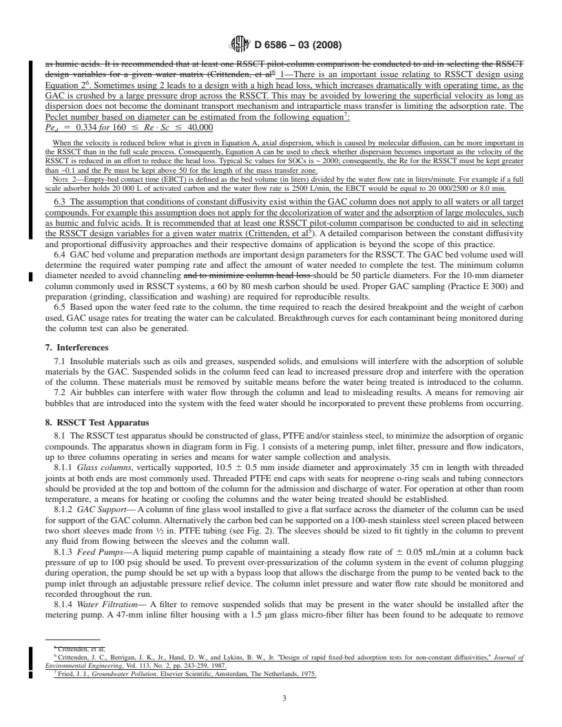 REDLINE ASTM D6586-03(2008) - Standard Practice for the Prediction of Contaminant Adsorption On GAC In Aqueous Systems Using Rapid Small-Scale Column Tests