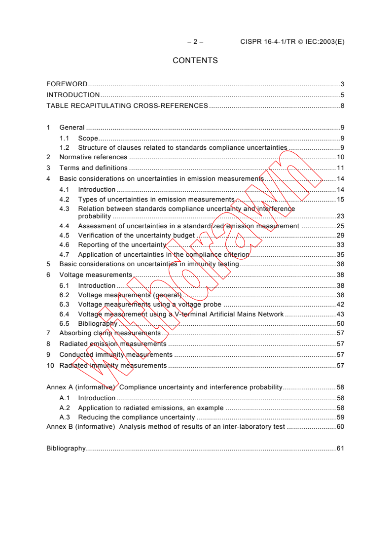 CISPR TR 16-4-1:2003 CISPR TR 16-4-1:2003 - Specification for radio disturbance and immunity measuring apparatus and methods - Part 4-1: Uncertainties, statistics and limit modelling - Uncertainties in standardized EMC tests
Released:11/26/2003
Isbn:2831873096 - Page 4 preview