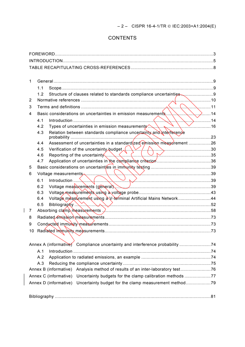 CISPR TR 16-4-1:2003 CISPR TR 16-4-1:2003+AMD1:2004 CSV - Specification for radio disturbance and immunity measuring apparatus and methods - Part 4-1: Uncertainties, statistics and limit modelling - Uncertainties in stardardized EMC tests
Released:2/21/2005
Isbn:2831878403 - Page 4 preview
