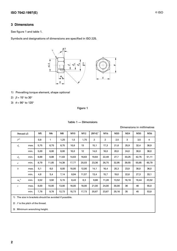 ISO 7042:1997 ISO 7042:1997 - Prevailing torque type all-metal hexagon nuts, style 2 -- Property classes 5, 8, 10 and 12 - Page 4 preview
