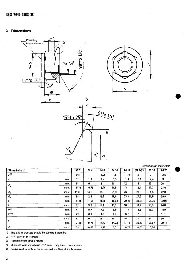 ISO 7043:1983 ISO 7043:1983 - Prevailing torque type hexagon nuts with flange (with non-metallic insert) - Page 4 preview