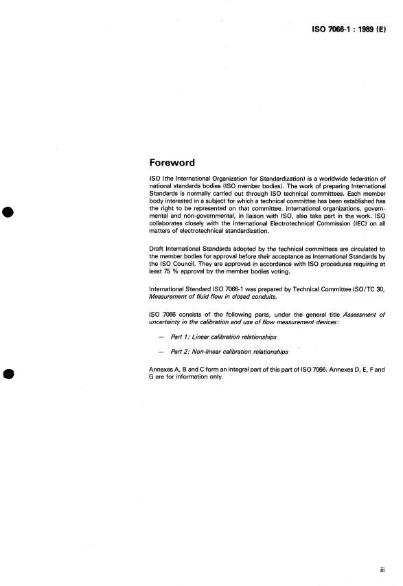 ISO 7066-1:1989 - Assessment of uncertainty in the calibration and use of flow measurement devices