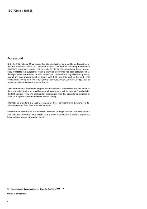 ISO 7066-2:1988 ISO 7066-2:1988 - Assessment of uncertainty in the calibration and use of flow measurement devices - Page 2 preview