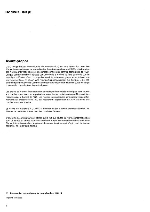 ISO 7066-2:1988 ISO 7066-2:1988 - Évaluation de l'incertitude dans l'étalonnage et l'utilisation des appareils de mesure du débit - Page 2 preview