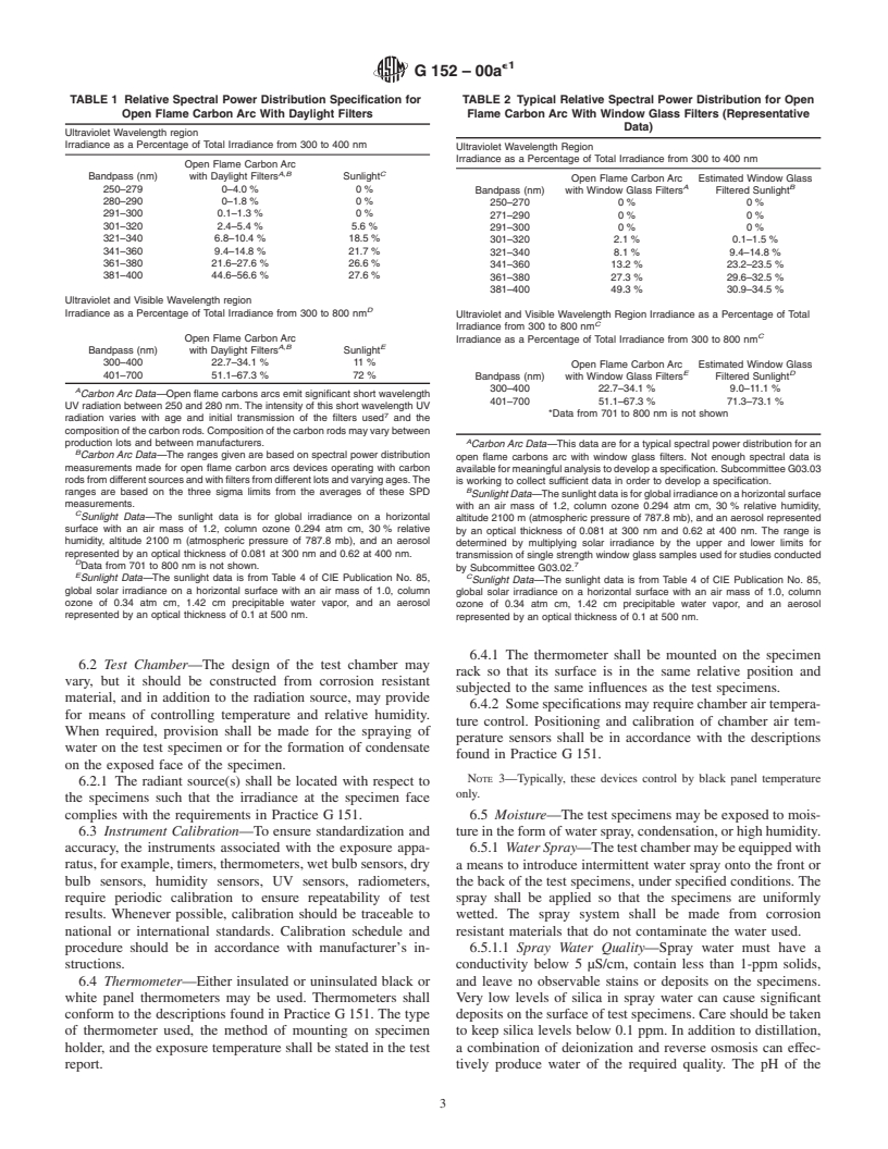 ASTM G152-00ae1 - Standard Practice for Operating Open Flame Carbon Arc Light Apparatus for Exposure of Nonmetallic Materials