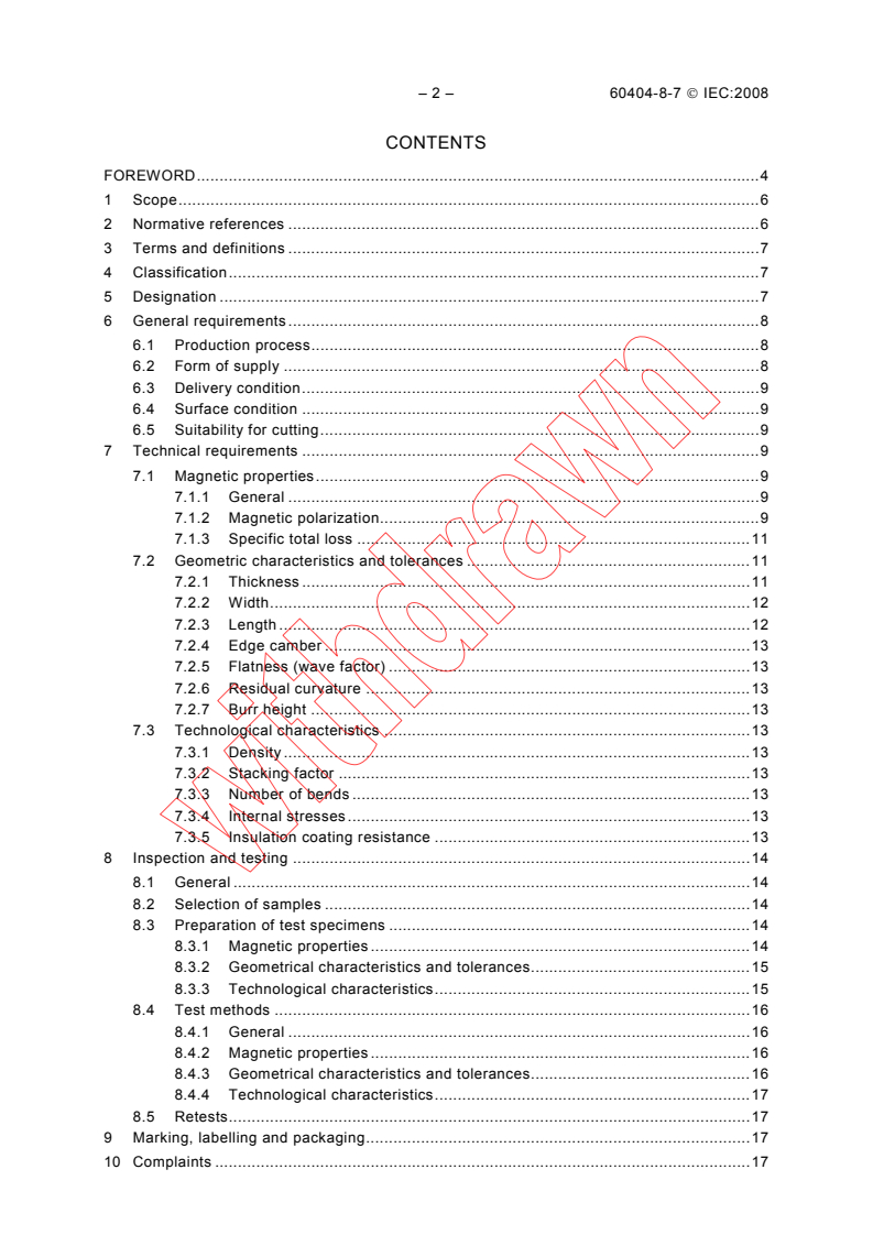 IEC 60404-8-7:2008 IEC 60404-8-7:2008 - Magnetic materials - Part 8-7: Specifications for individual materials - Cold-rolled grain-oriented electrical steel strip and sheet delivered in the fully-processed state
Released:5/21/2008
Isbn:2831897939 - Page 4 preview