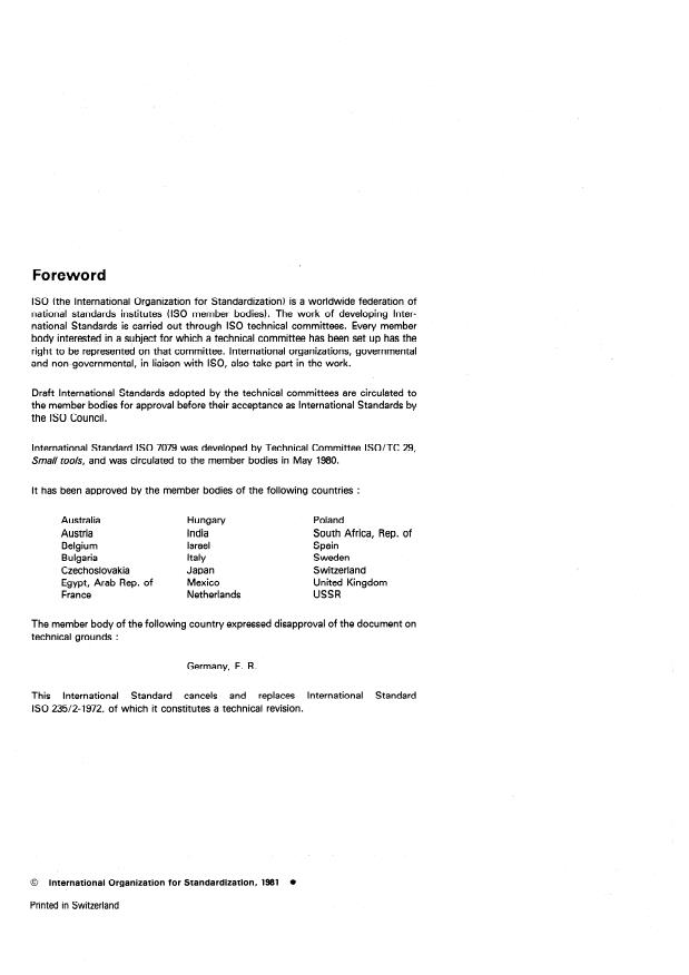 ISO 7079:1981 ISO 7079:1981 - Core drills with parallel shanks and with Morse taper shanks - Page 2 preview
