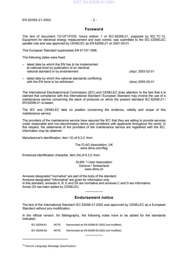 EN 62056-21:2002 EN 62056-21:2004 - Page 4 preview