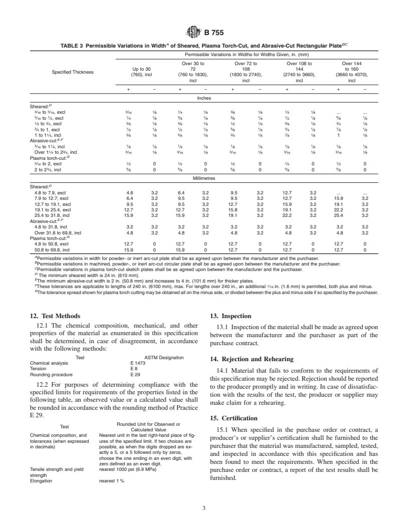 ASTM B755-00 - Standard Specification for Nickel-Chromium-Molybdenum-Tungsten Alloys (UNS N06110) Plate, Sheet, and Strip