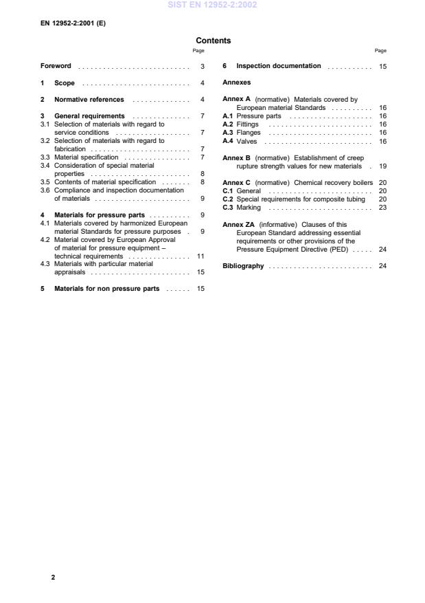 EN 12952-2:2001 EN 12952-2:2002 - Page 4 preview