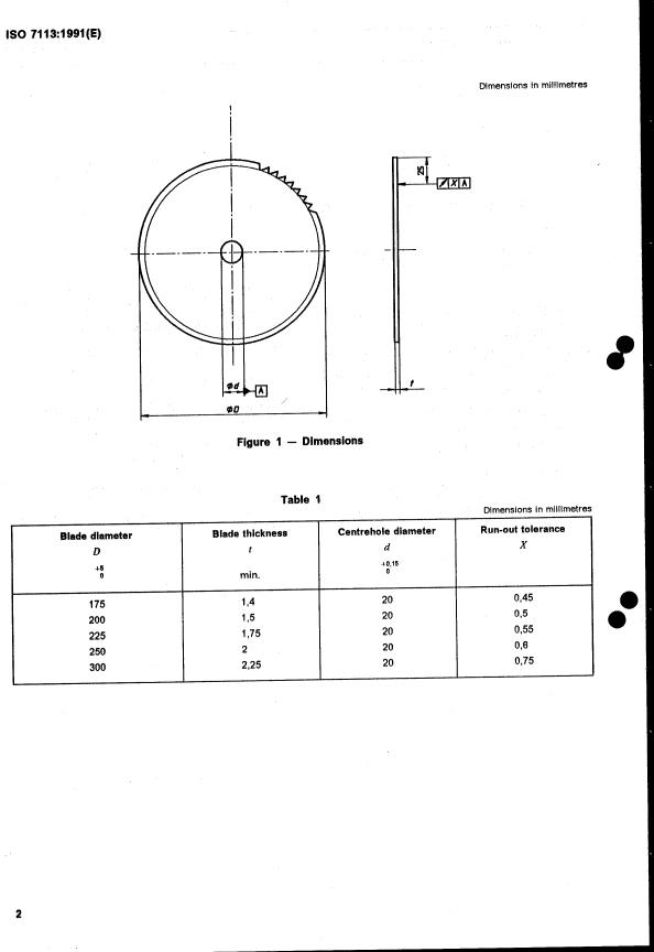 ISO 7113:1991 ISO 7113:1991 - Forestry machinery -- Portable brush-saws -- Saw blades - Page 4 preview