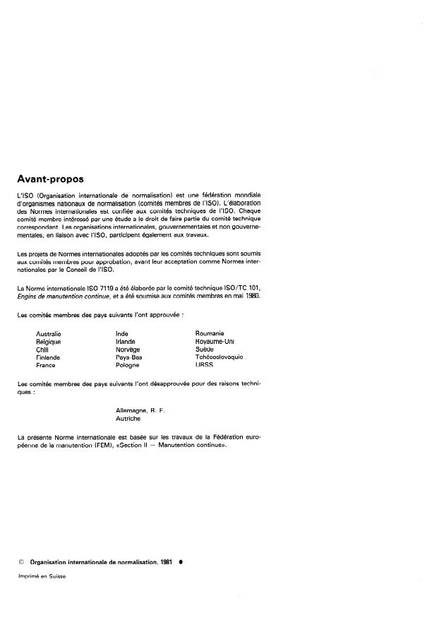 SIST ISO 7119:1997 ISO 7119:1981 - Engins de manutention continue pour produits en vrac -- Transporteurs a vis -- Regles pour le calcul de la puissance d'entraînement - Page 2 preview