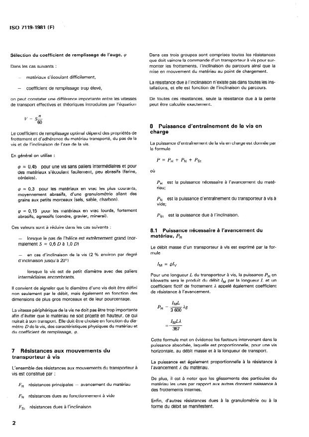 SIST ISO 7119:1997 ISO 7119:1981 - Engins de manutention continue pour produits en vrac -- Transporteurs a vis -- Regles pour le calcul de la puissance d'entraînement - Page 4 preview