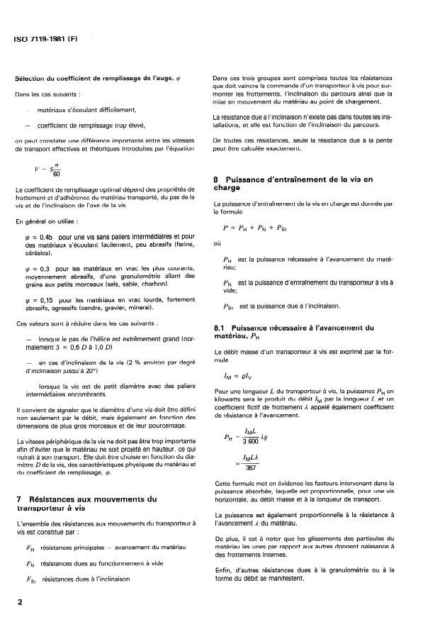 SIST ISO 7119:1997 ISO 7119:1981 - Engins de manutention continue pour produits en vrac -- Transporteurs a vis -- Regles pour le calcul de la puissance d'entraînement - Page 4 preview
