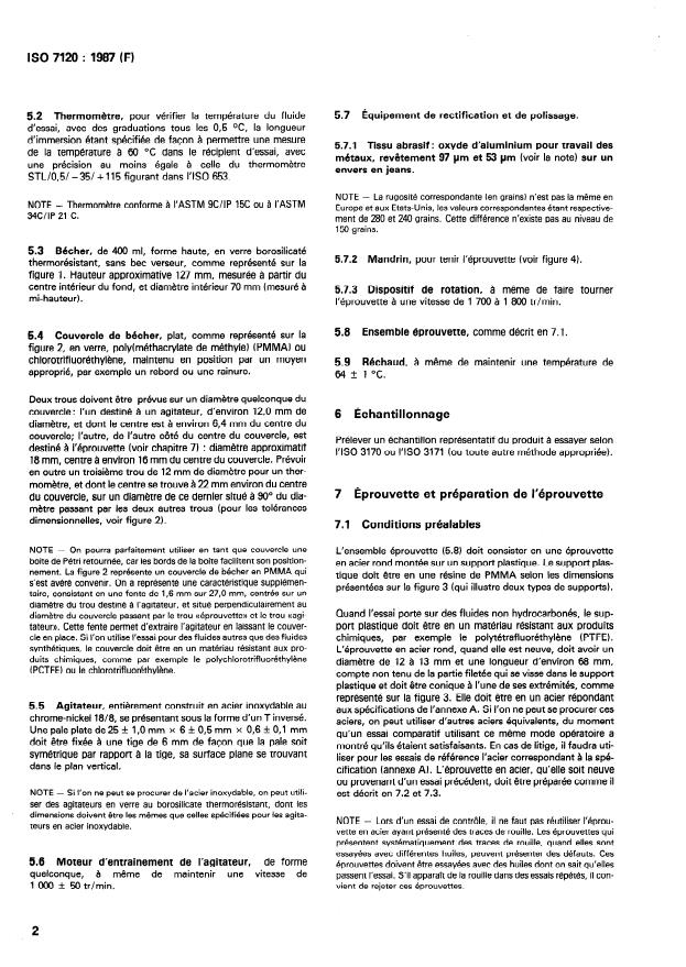 ISO 7120:1987 ISO 7120:1987 - Produits pétroliers et lubrifiants -- Huiles de pétrole et autres fluides -- Détermination des caractéristiques antirouille en présence d'eau - Page 4 preview