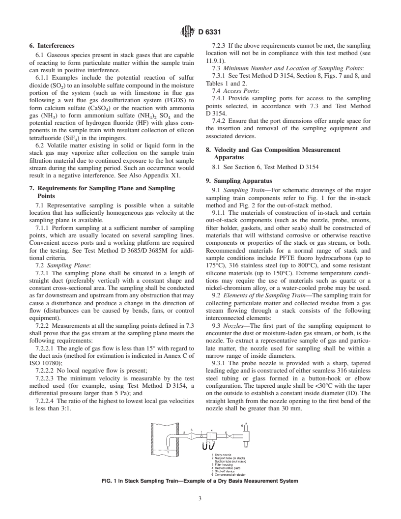 ASTM D6331-98 - Standard Test Method for Determination of Mass Concentration of Particulate Matter from Stationary Sources at Low Concentrations (Manual Gravimetric Method)