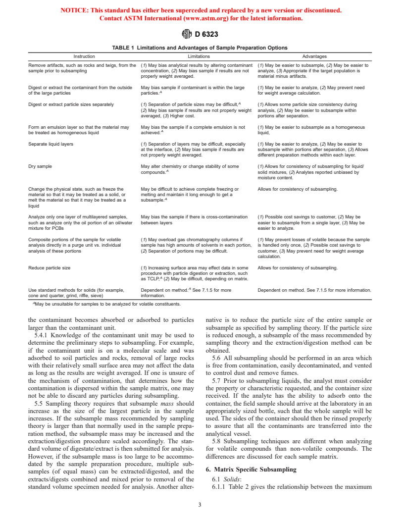 ASTM D6323-98 - Standard Guide for Laboratory Subsampling of Media Related to Waste Management Activities